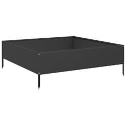 Helloshop26 - Jardinière bac lit surélevé plantes fleurs terrasse jardin de jardin 100 x 100 x 33,5 cm acier noir 02_0039282 - noir acier 300021863
