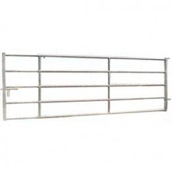 P1213727 - Barrière d'herbage 1/2 m extensible, 5 lisses - 1 verrou - Acier galvanisé robuste