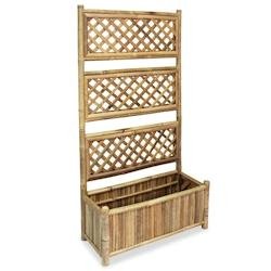 Helloshop26 - Jardinière lit surélevé plantes fleurs jardin avec treillis Bambou 70 cm 02_0001166 - Bambou 3000075281530