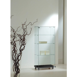 Vitrine d'exposition en verre 6/14EVA - noir - 60x40x140 cm - 3 tablettes amovibles - serrure