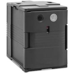 Helloshop26 - Conteneur isotherme chauffant 90 litres pour bacs GN 1/1 frontloader affichage de la température pe mousse gris 14_0008742 - gris 30002