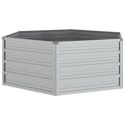 Helloshop26 - Jardinière bac lit surélevé plantes fleurs terrasse jardin de jardin 129 x 45 cm acier galvanisé argenté Argent 02_0039361 - argent