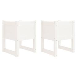 Helloshop26 - Jardinière bac lit surélevé plantes fleurs jardin terrasses lot de 2 40 x 40 x 52,5 cm bois massif de pin blanc 02_0038961 - blanc Bo