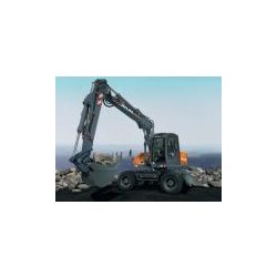 Pelle sur pneus ATLAS 160W avec lame d'ancrage et vérins de levage