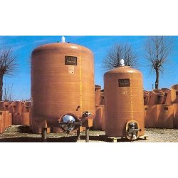 Cuves de stockage en fibre de verre - fond conique sur pieds avec puisard et trappe Ø 400