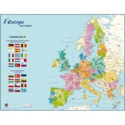 Carte géographique murale de l'Europe - Format 66x84.5 cm - Modèle CBG CTE MUR EU POL PAPMUREUROPE