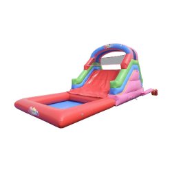 Toboggan aquatique Fiesta - Réf. WS17-RB - Structure gonflable avec piscine intégrée - Norme CE EN 14960