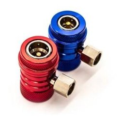 Coupleurs rapides pour automobile - 1 x rouge et 1 x bleu - M12x1.5 Fem. - Compatible R1234yF