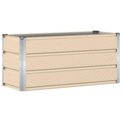 Helloshop26 - Jardinière design moderne polyvalente pour jardin terrasse 100 x 40 x 45 cm en acier ivoire 02_0059137 - acier 3000240969768