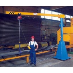 Potence de levage mobile sur fût - flèche surélevée à rotation manuelle 360° - capacité 125 à 500 kg