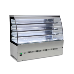 Vitrine réfrigérée semi-verticale LUNA EUROVITRINE - 4 dimensions disponibles, froid positif ventilé, 1m20 à 2m40, inox, italien