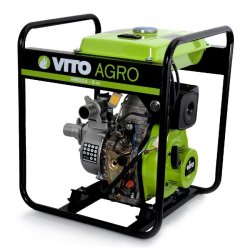Motopompe à eau Diesel 5 CV 246 Cm³ Raccord 2"/50mm Démarrage électrique Cadre Acier VITO - vert aluminium 5604612670856
