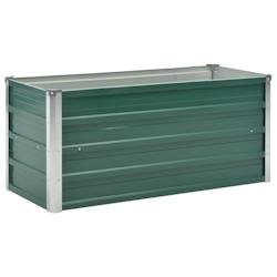 Helloshop26 - Jardinière lit surélevé plantes fleurs jardin acier galvanisé 100 x 40 x 45 cm vert 02_0001086 - vert métal 3000074451538