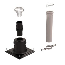 Kit entrée plafond chemilux b22p-b23p d110mm noir pour flexible - UBBINK - 100019 - 830470