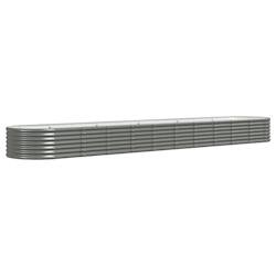 Helloshop26 - Jardinière bac lit surélevé plantes fleurs terrasse jardin de jardin acier enduit de poudre 440 x 80 x 36 cm gris 02_0039652 - gris a