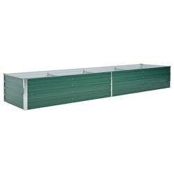 Helloshop26 - Jardinière lit surélevé plantes fleurs jardin acier galvanisé 320 x 80 x 45 cm vert 02_0001112 - vert métal 3000074711533