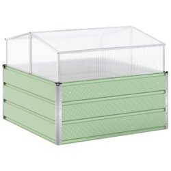 Helloshop26 - Jardinière rectangulaire design industriel extérieur 100 x 100 x 77 cm en acier galvanisé vert pastel 02_0059295 - vert acier 3000241