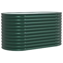 Helloshop26 - Jardinière surélevée moderne minimaliste terrasse jardin 160 x 80 x 81 cm en acier vert 02_0058905 - vert acier 3000240840999