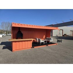 Container Cuisine d'été / Poolhouse 20 pieds - Acier Corten - Modulable et Résistant aux Intempéries