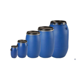 Fût en plastique PEHD avec couvercle hermétique - Homologation UN X pour transport de matières dangereuses solides