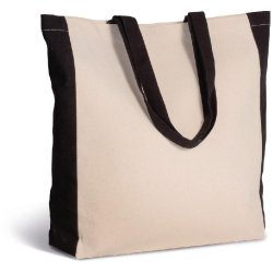 Sac cabas bicolore en coton canvas - Réf: KI0275 - Kimood - Conscious collection
