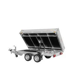 Benne électrique tri-benne Saris K3 - 356x184 cm - 3500 kg PTC - 2 essieux