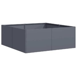 Helloshop26 - Jardinière moderne espace extérieur 80 x 80 x 30 cm avec fond ouvert acier anthracite - vert acier 3000236992916