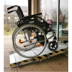 Rampe aluminium amovible pliante - modulable pour PMR et ERP - charge 450kg - largeur 80/90cm