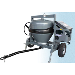 Bétonnière PRO 400 - moteur monophasé ou thermique - tractable jusqu'à 90km/h - Cuve 380L - Malaxage 320L