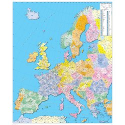 Carte europe avec codes postaux foldex