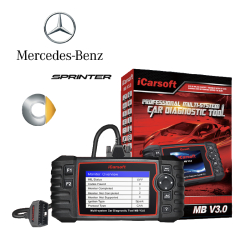 Valise diagnostic automobile iCarsoft MB V3.0 - Écran 4 pouces - Diagnostic complet pour Mercedes, Smart et Sprinter