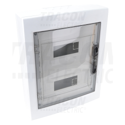 Boîte de distribution en saillie - cache plat fumée - rail N-PE 2×12 (24) modules - IP40 - dimensions 415×330×100 mm