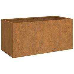 Helloshop26 - Jardinière bac lit surélevé plantes fleurs terrasse jardin 62 x 30 x 29 cm acier corten marron 02_0037740 - marron métal 3000213950823