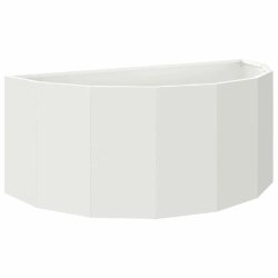 Helloshop26 - Jardinière demi-ronde moderne design extérieur 90 x 45 x 35 cm ambiance chic en acier blanc - blanc métal 3000237657166