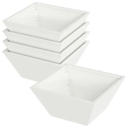 Helloshop26 - Lot de 5 cache-pots trapézoïdaux design moderne jardin terrasse 35 x 35 x 15 cm en acier blanc 02_0052357 - blanc métal 3000237374186