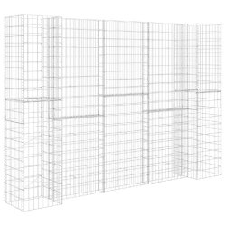 Helloshop26 - Jardinière à gabion en H  260 x 40 x 200 cm fil d' acier 02_0000868 - acier 3000072031534