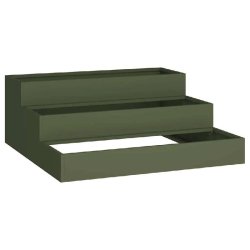 Helloshop26 - Cache-pot de jardin extérieur moderne esthétique durable 90 x 90 x 35 cm en métal vert olive - vert métal 3000237222265