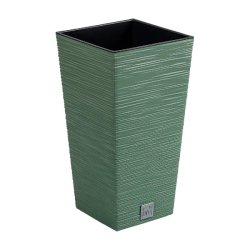 Prosperplast - Jardinière vert terre avec réserve d’eau, collection FURU - 20x20x38 cm, capacité de 5 L - vert plastique polypropylène ZA5287