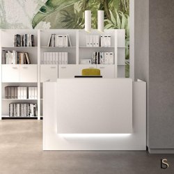 Bureau réception Z2 - Officity - 126, Blanc, Laqué blanc