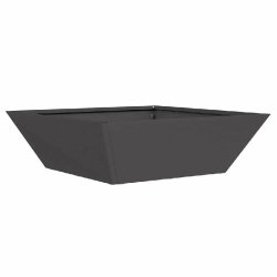 Helloshop26 - Cache-pot de jardin trapézoïdal moderne extérieur 50 x 50 x 15 cm en acier laminé à froid noir 02_0052382 - noir métal 3000237389258