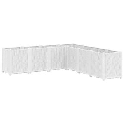 Helloshop26 - Jardinière modulable blanche 160 x 160 x 53 cm idéale pour plantes grimpantes style rotin en PP blanc 02_0047458 - blanc 3000234788337