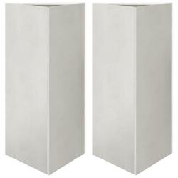 Helloshop26 - Jardinière bac lit surélevé plantes fleurs jardin terrasses lot de 2 triangulaire 40 x 34,5 x 70 cm acier inoxydable Argent 02_003910