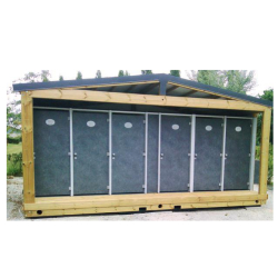 Bloc sanitaire extérieur Ouessant Plus - 2 WC, 2 douches, 6 cabines - 6x2,92x3,23m