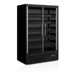Vitrine réfrigérée Galaxy+ GP14FGD Black - basse consommation avec tablettes réglables et éclairage LED