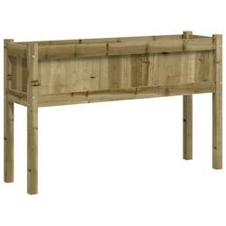 Helloshop26 - Jardinière bac lit surélevé plantes fleurs terrasse jardin avec pieds 110 x 31 x 70 cm bois de pin imprégné marron 02_0038148 - mar
