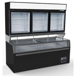 Chambre murale frigorifiques noir 3 portes en verre l2104mm 7455.2535 COMBISTEEL