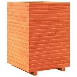 Helloshop26 - Jardinière bac lit surélevé plantes fleurs terrasse jardin cire 50 x 50 x 72 cm bois de pin massif marron 02_0038465 - marron Bois ma