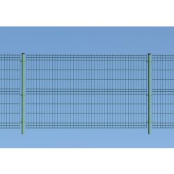 Hybrid 2500 - clôture grillagée modulaire - Ferro Bulloni - hauteur jusqu'à 1,92 m - finition PFZ - couleurs vert RAL 6005 et gris 7016