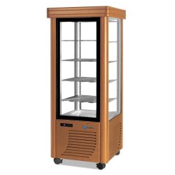 Vitrine réfrigérée négative 400L statique 4 faces vitrées verni en bois SCAIOLA