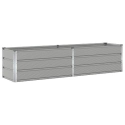 Helloshop26 - Jardinière design moderne extérieure 195 x 50 x 45 cm usage polyvalent en acier galvanisé gris clair 02_0059198 - gris acier 30002409